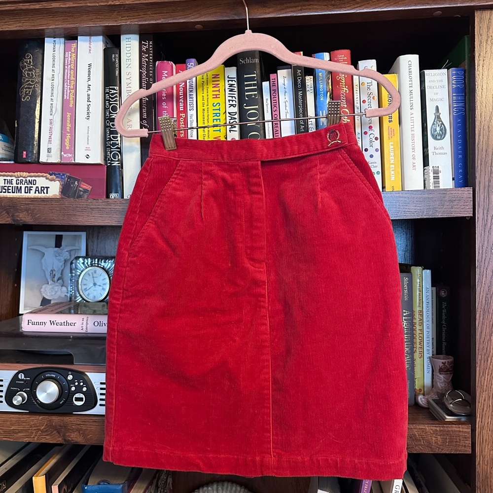 Tommy Hilfiger Corduroy Red Pencil Skirt